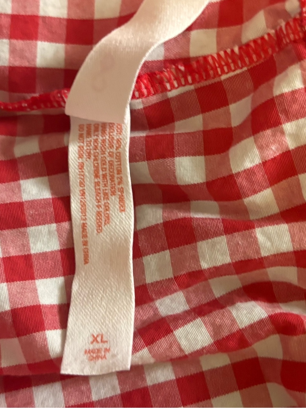 Red Gingham Lace Trim Pajama Set Women’s Cottagecore Coquette Sleepwear -XL - Picture 6 of 6